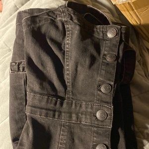 asropostale black button up jean dress